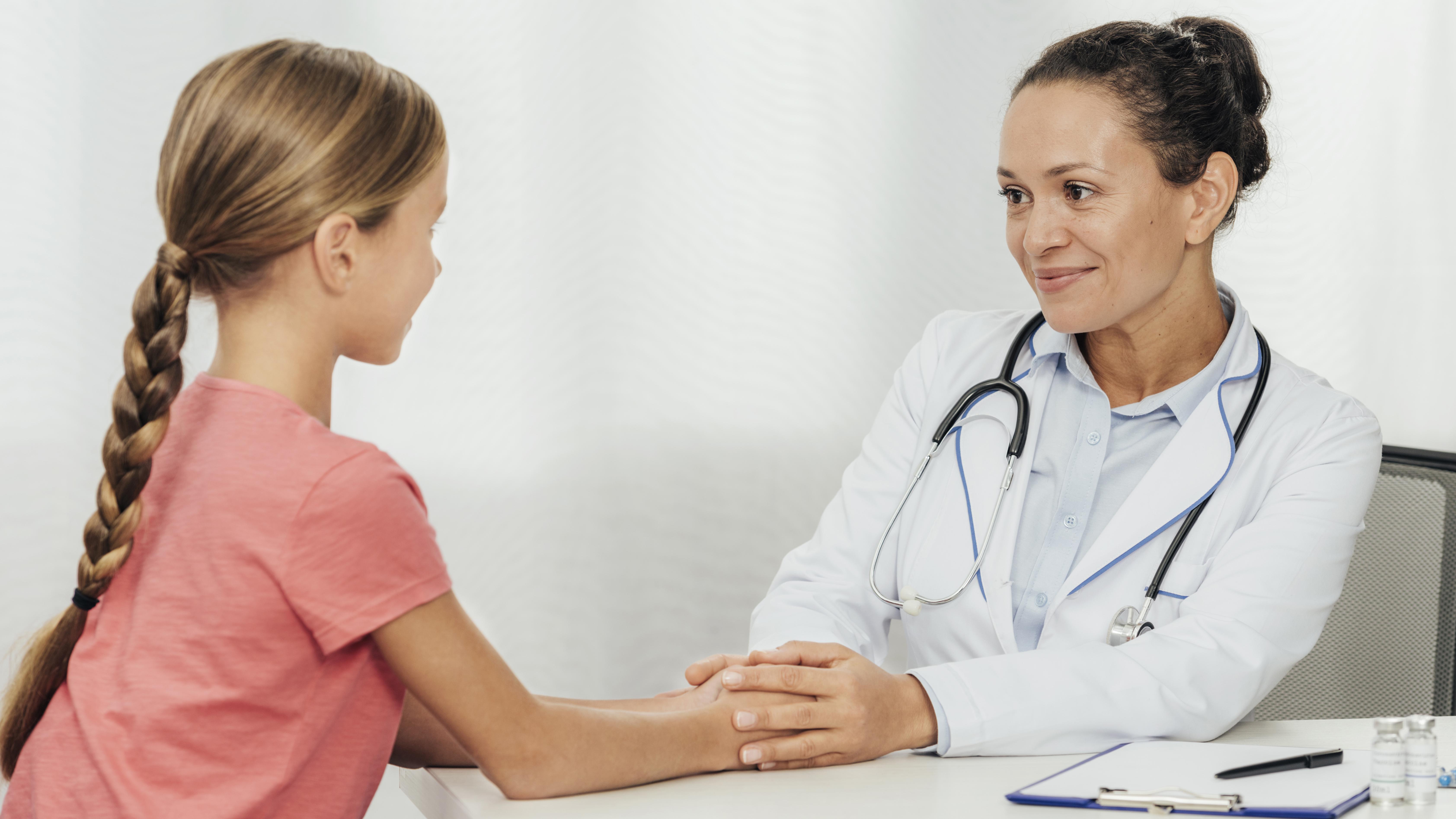 Doctor with patient